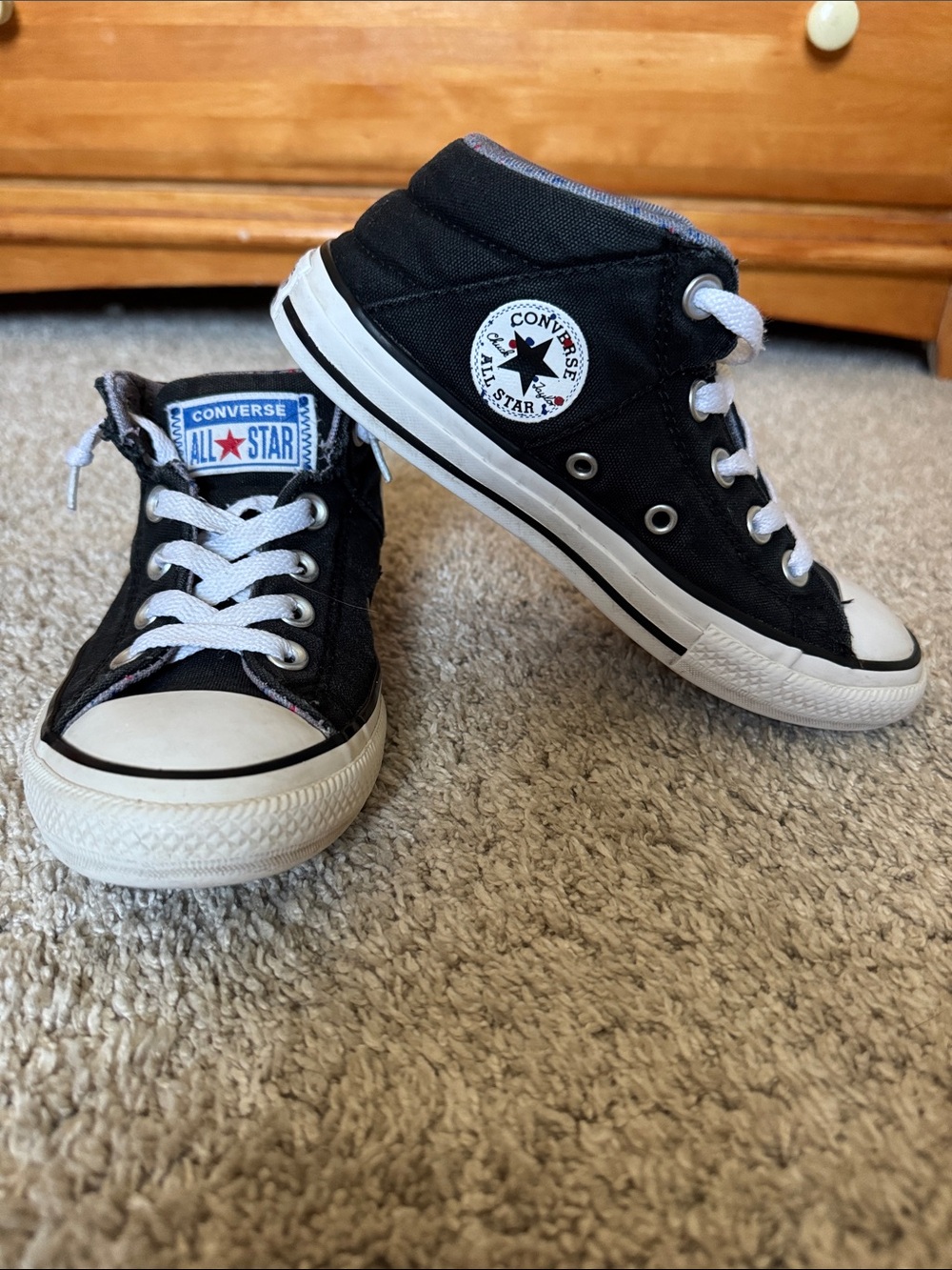 Converse Kids Black and White High Top Sneakers